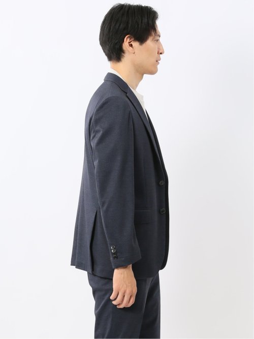 ストレッチウォッシャブル ニットプリント 2ボタンジャケット(セットアップ可能)