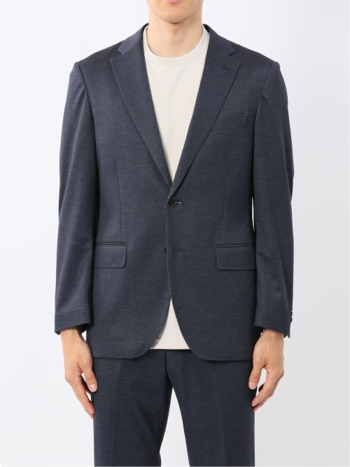 ストレッチウォッシャブル ニットプリント 2ボタンジャケット(セットアップ可能)