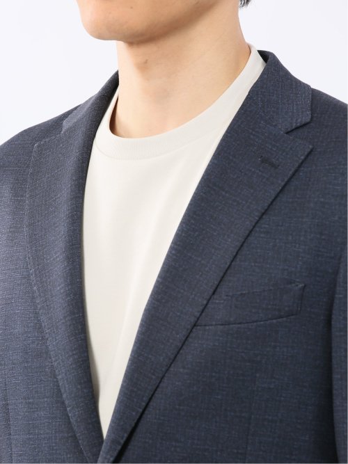 ストレッチウォッシャブル ニットプリント 2ボタンジャケット(セットアップ可能)