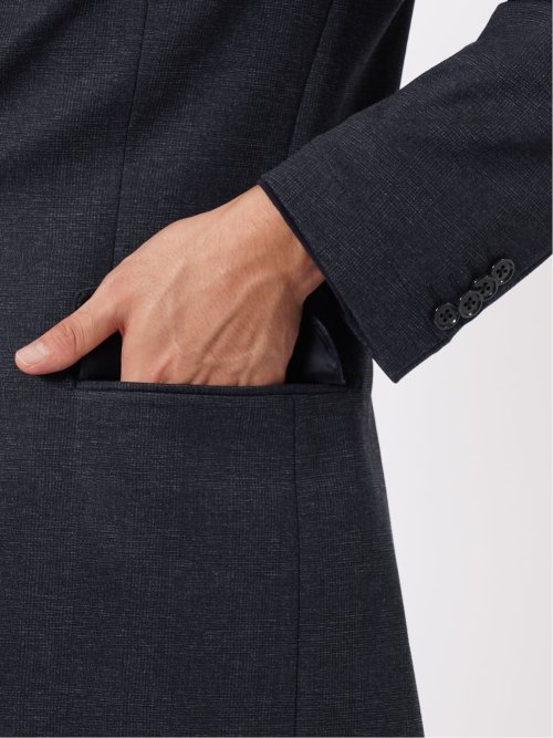 ジャケット メンズ ビジネス セットアップ可能 ストレッチ ハンドウォッシャブル スリム 2ボタン テーラード グレンチェック