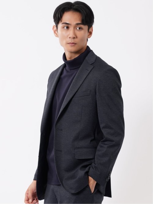 ジャケット メンズ ビジネス セットアップ可能 ストレッチ ハンドウォッシャブル スリム 2ボタン テーラード グレンチェック