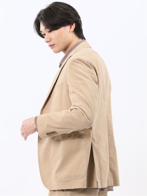 ストレッチ別珍 2ボタンジャケット(セットアップ可能)