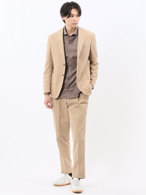 ストレッチ別珍 2ボタンジャケット(セットアップ可能)