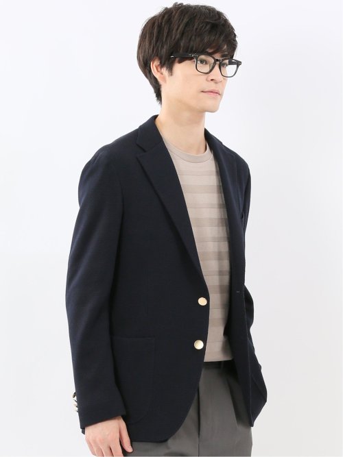 ストレッチ サーマルニット ブレザージャケット