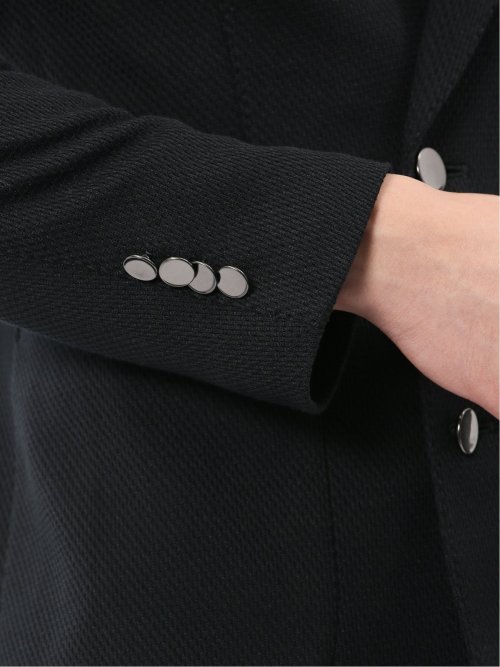 ストレッチ サーマルニット ブレザー ダブルジャケット