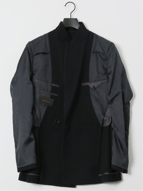 ストレッチ サーマルニット ブレザー ダブルジャケット
