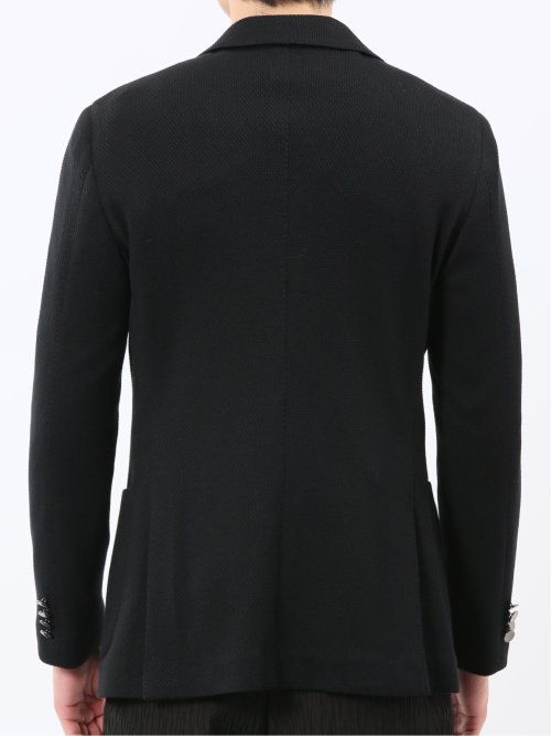 ストレッチ サーマルニット ブレザー ダブルジャケット