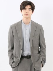 ウール混サッカー 2ボタンジャケット(セットアップ可能)