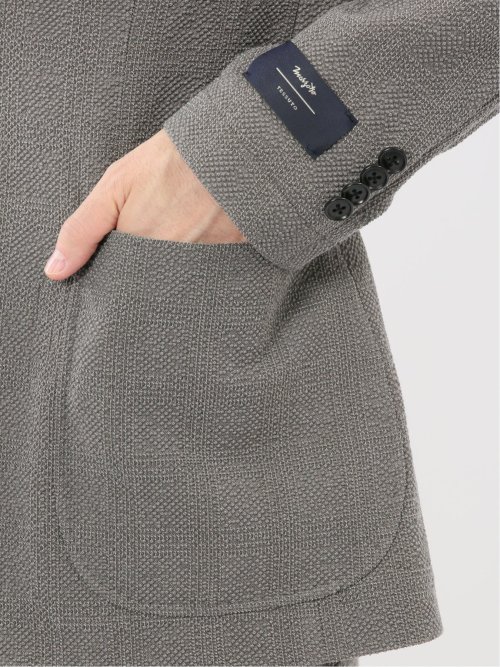 ウール混サッカー 2ボタンジャケット(セットアップ可能)