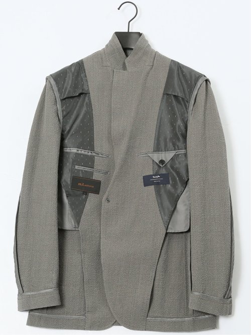 ウール混サッカー 2ボタンジャケット(セットアップ可能)