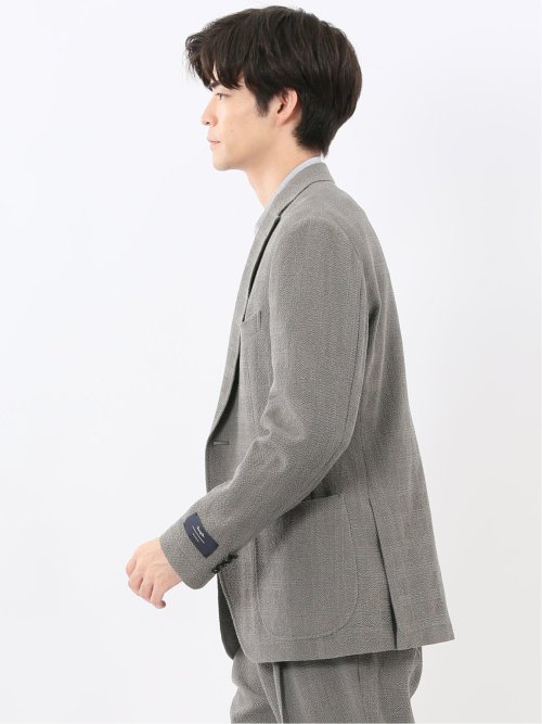 ウール混サッカー 2ボタンジャケット(セットアップ可能)