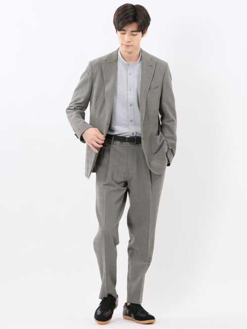 ウール混サッカー 2ボタンジャケット(セットアップ可能)