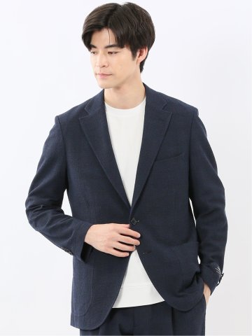 ウール混サッカー 2ボタンジャケット(セットアップ可能)