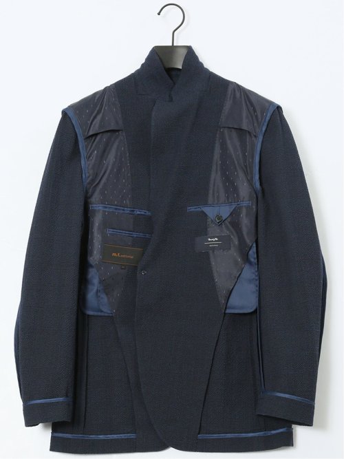 ウール混サッカー 2ボタンジャケット(セットアップ可能)