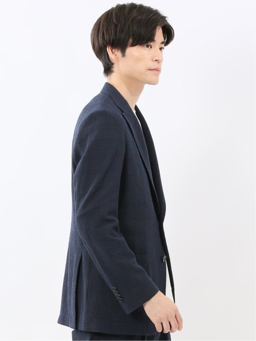 ウール混サッカー 2ボタンジャケット(セットアップ可能)