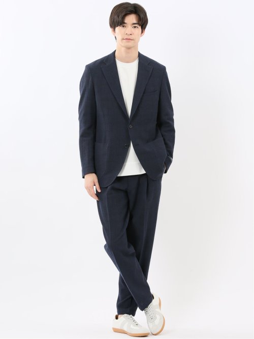 ウール混サッカー 2ボタンジャケット(セットアップ可能)