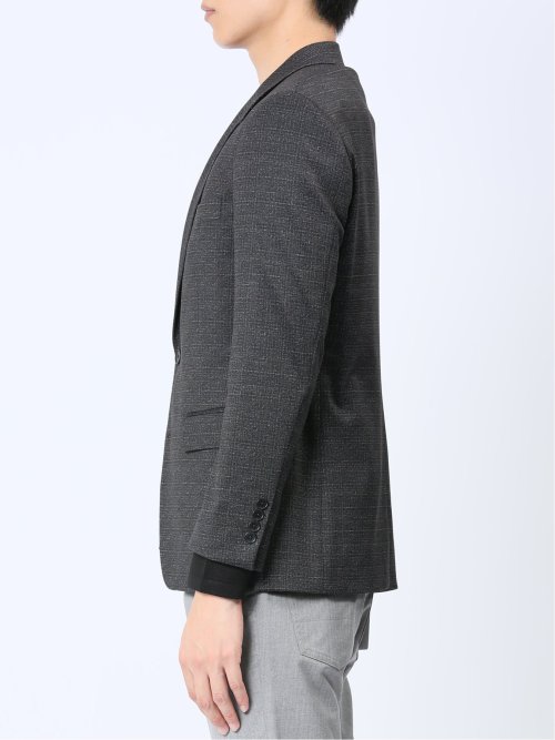 ストレッチニット スリムフィット 2ボタンジャケット 組織茶