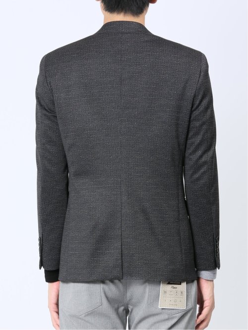 ストレッチニット スリムフィット 2ボタンジャケット 組織茶