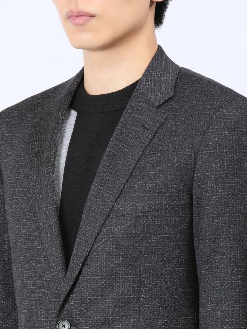 ストレッチニット スリムフィット 2ボタンジャケット 組織茶