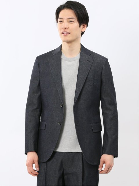 カイハラ デニム レギュラーフィット 2ボタン ジャケット(セットアップ可能)