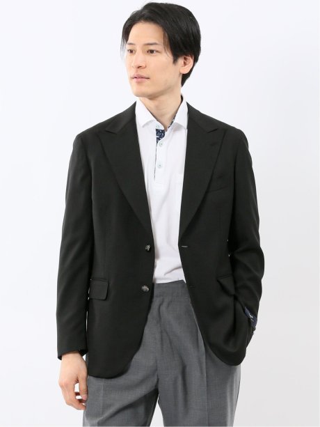 マルゾット ウール混 レギュラーフィット 2ボタン ブレザー 黒