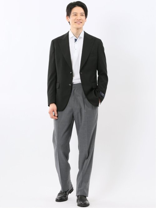 マルゾット ウール混 レギュラーフィット 2ボタン ブレザー 黒