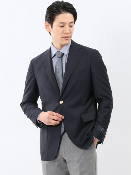 マルゾット ウール レギュラーフィット 2ボタン ブレザー 紺