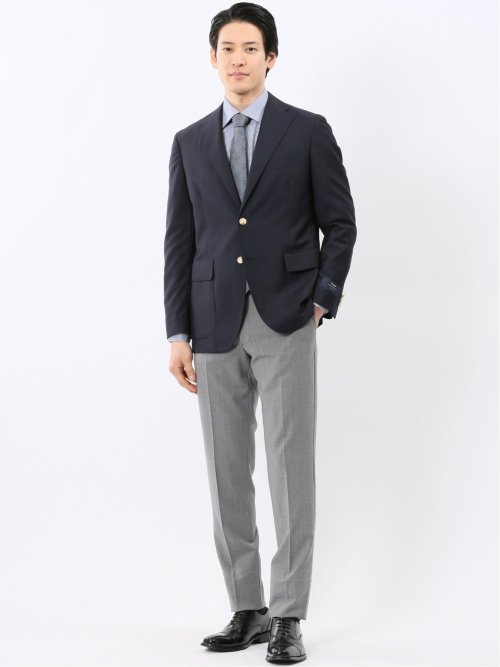 マルゾット ウール レギュラーフィット 2ボタン ブレザー 紺