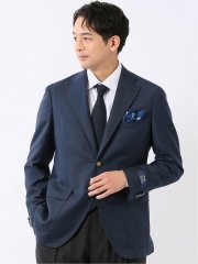 ジャケット メンズ ビジネス ウール シングル ブレザー 紺 メタルボタン ストレッチ裏地 袖裏キュプラ