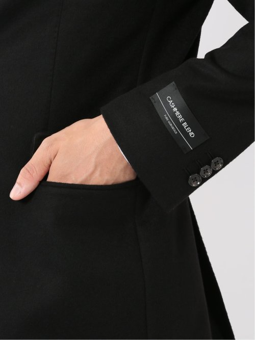 ジャケット メンズ ビジネス ウール カシミヤ シングル ブレザー 黒 2ボタン ストレッチ裏地 袖裏キュプラ