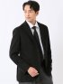 ジャケット メンズ ビジネス ウール カシミヤ シングル ブレザー 黒 2ボタン ストレッチ裏地 袖裏キュプラ