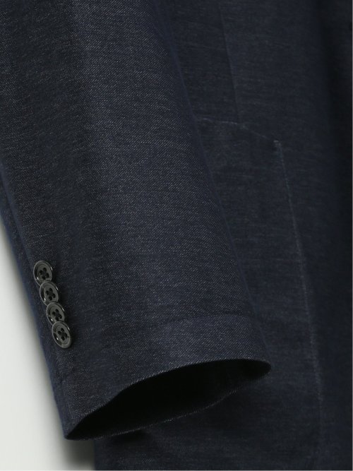 【大きいサイズ】グランバック/GRAND-BACK ストレッチジャージ デニム調 2ボタンジャケット(セットアップ可能)