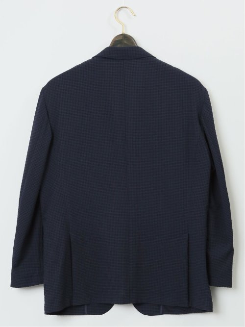 【大きいサイズ】グランバック/GRAND-BACK ドットエア 2ボタンジャケット 紺