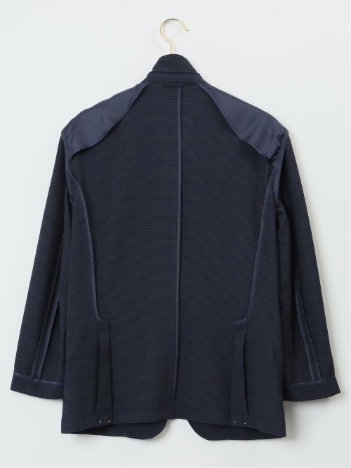 【大きいサイズ】グランバック/GRAND-BACK ドットエア 2ボタンジャケット 紺
