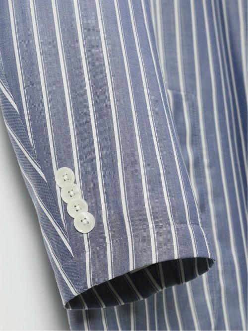 【大きいサイズ】グランバック/GRAND-BACK レダ ウール混 ストライプ柄 2ボタンジャケット