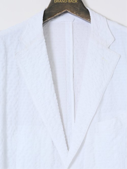 【大きいサイズ】グランバック/GRAND-BACK ストレッチ ドビーサッカー 2ボタンジャケット