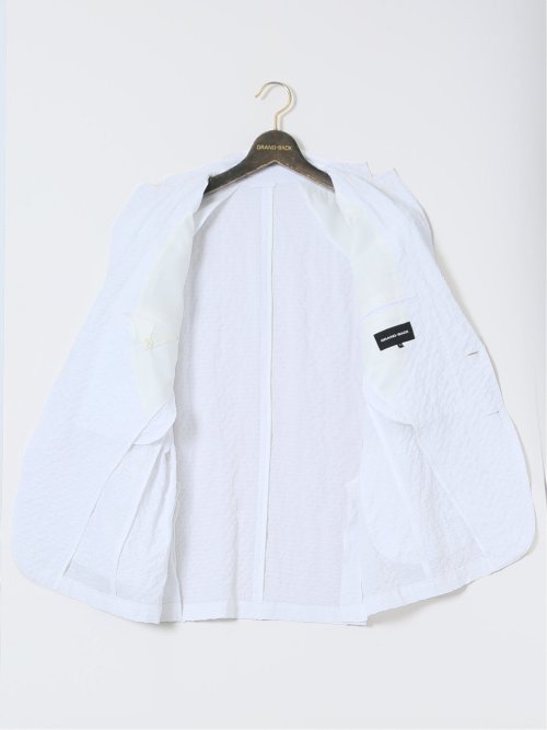 【大きいサイズ】グランバック/GRAND-BACK ストレッチ ドビーサッカー 2ボタンジャケット