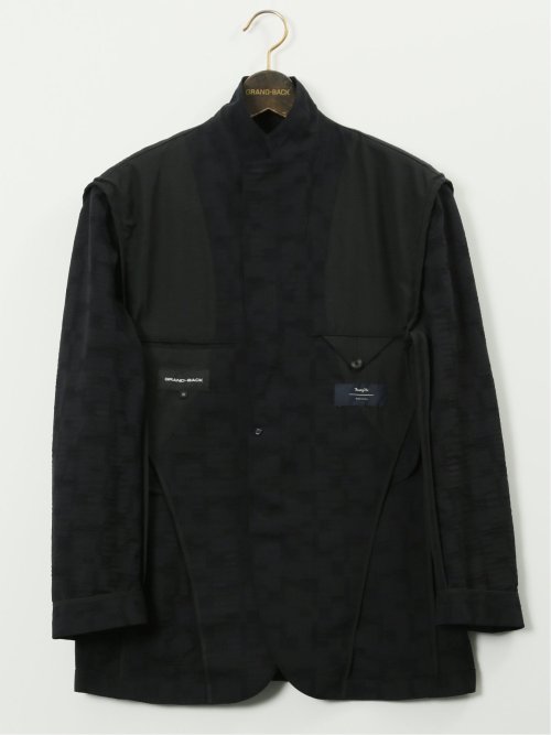 【大きいサイズ】グランバック/GRAND-BACK マルゾット ウール混 小柄 2ボタンジャケット