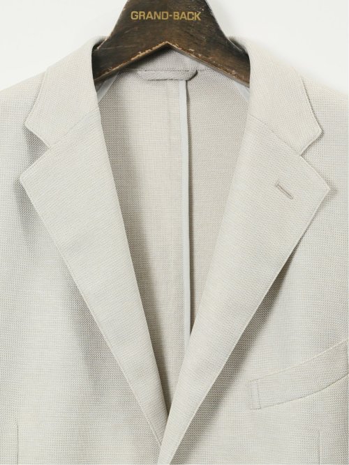 【大きいサイズ】グランバック/GRAND-BACK ストレッチウォッシャブル からみ織り 2ボタンジャケット