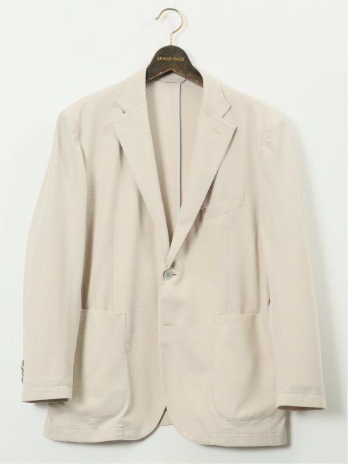 【大きいサイズ】グランバック/GRAND-BACK ストレッチウォッシャブル サーフニット 2ボタンジャケット