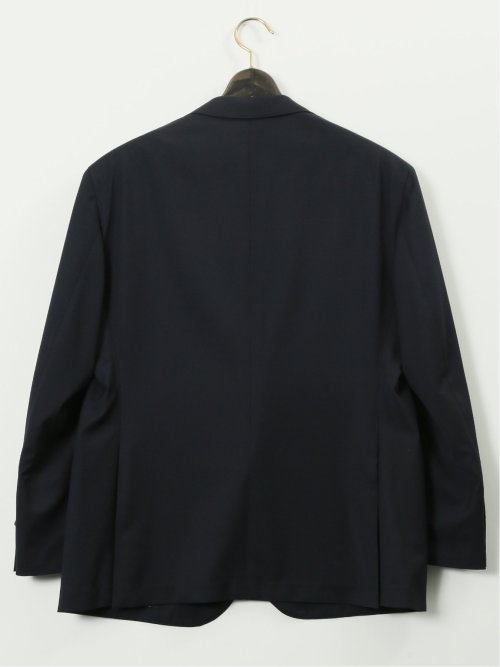 【大きいサイズ】グランバック/GRAND-BACK チェルッティ ウール 2ボタンブレザー 紺