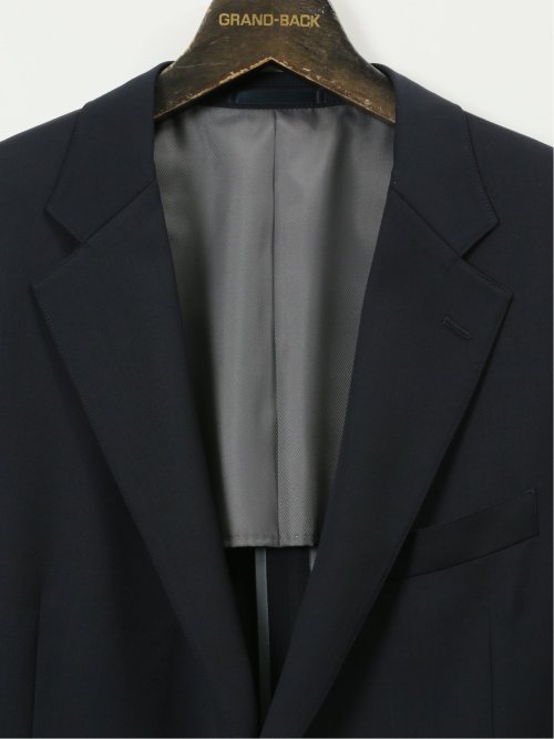 【大きいサイズ】グランバック/GRAND-BACK チェルッティ ウール 2ボタンブレザー 紺