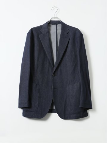 【大きいサイズ】ジャケット メンズ ビジネス セットアップ可能 ストレッチ ハンドウォッシャブル デニム調 2ボタン テーラード グランバック