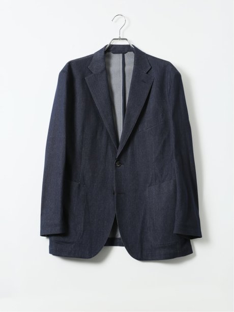 【大きいサイズ】ジャケット メンズ ビジネス セットアップ可能 ストレッチ ハンドウォッシャブル デニム調 2ボタン テーラード グランバック