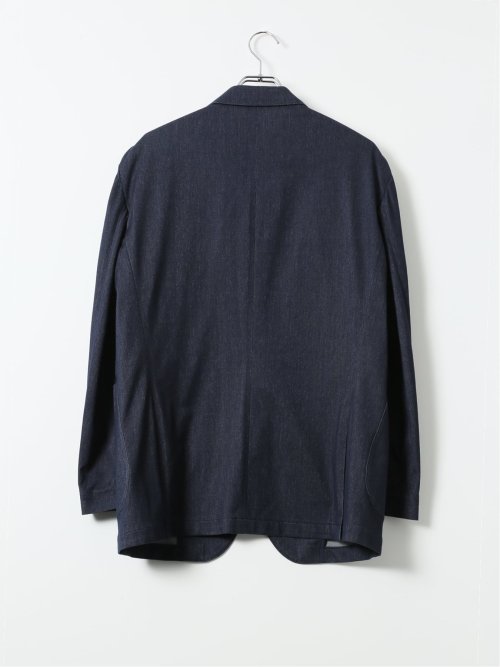 【大きいサイズ】ジャケット メンズ ビジネス セットアップ可能 ストレッチ ハンドウォッシャブル デニム調 2ボタン テーラード グランバック