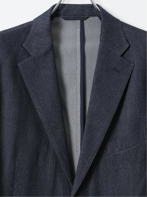 【大きいサイズ】ジャケット メンズ ビジネス セットアップ可能 ストレッチ ハンドウォッシャブル デニム調 2ボタン テーラード グランバック