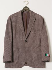 【大きいサイズ】グランバック/GRAND-BACK イタリア生地 千鳥格子柄 2ボタンジャケット