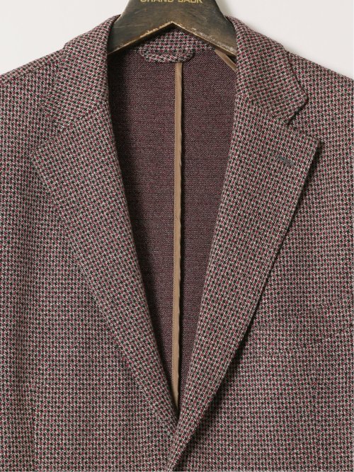 【大きいサイズ】グランバック/GRAND-BACK イタリア生地 千鳥格子柄 2ボタンジャケット