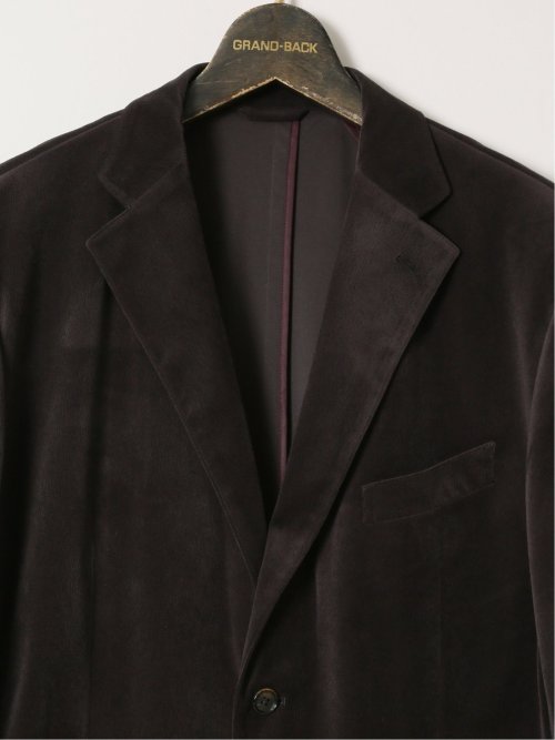 【大きいサイズ】グランバック/GRAND-BACK 光沢ストレッチ ポリコール 2ボタンジャケット