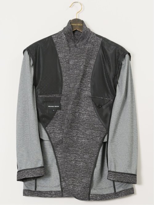 【大きいサイズ】グランバック/GRAND-BACK ストレッチジャージ プリント 2ボタンジャケット(セットアップ可能)